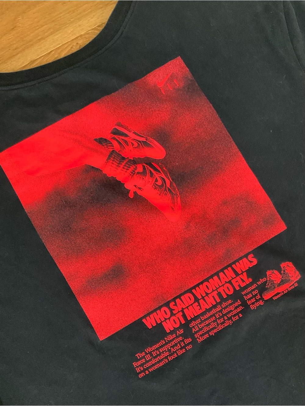 Nike Dri-FIT Who Said Woman Was Not Meant To Fly T-Shirt M Air Force Oversized